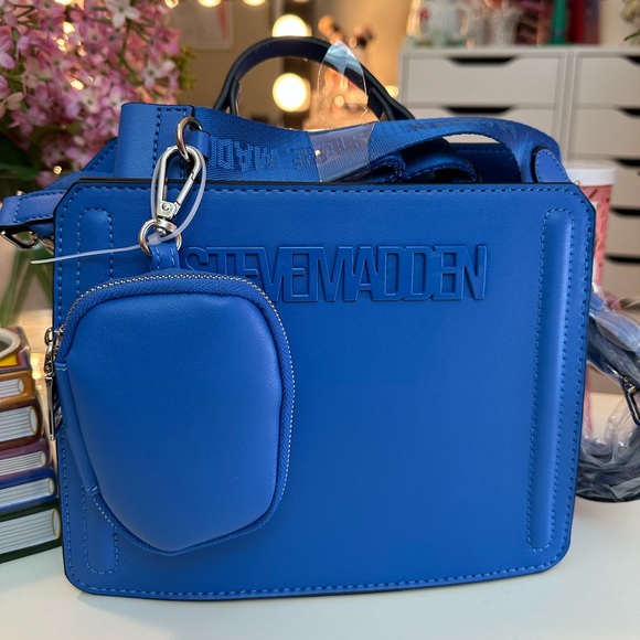 NEW Steve Madden Blue Bevelyn Crossbody Bag 💙 - Picture 2 of 11